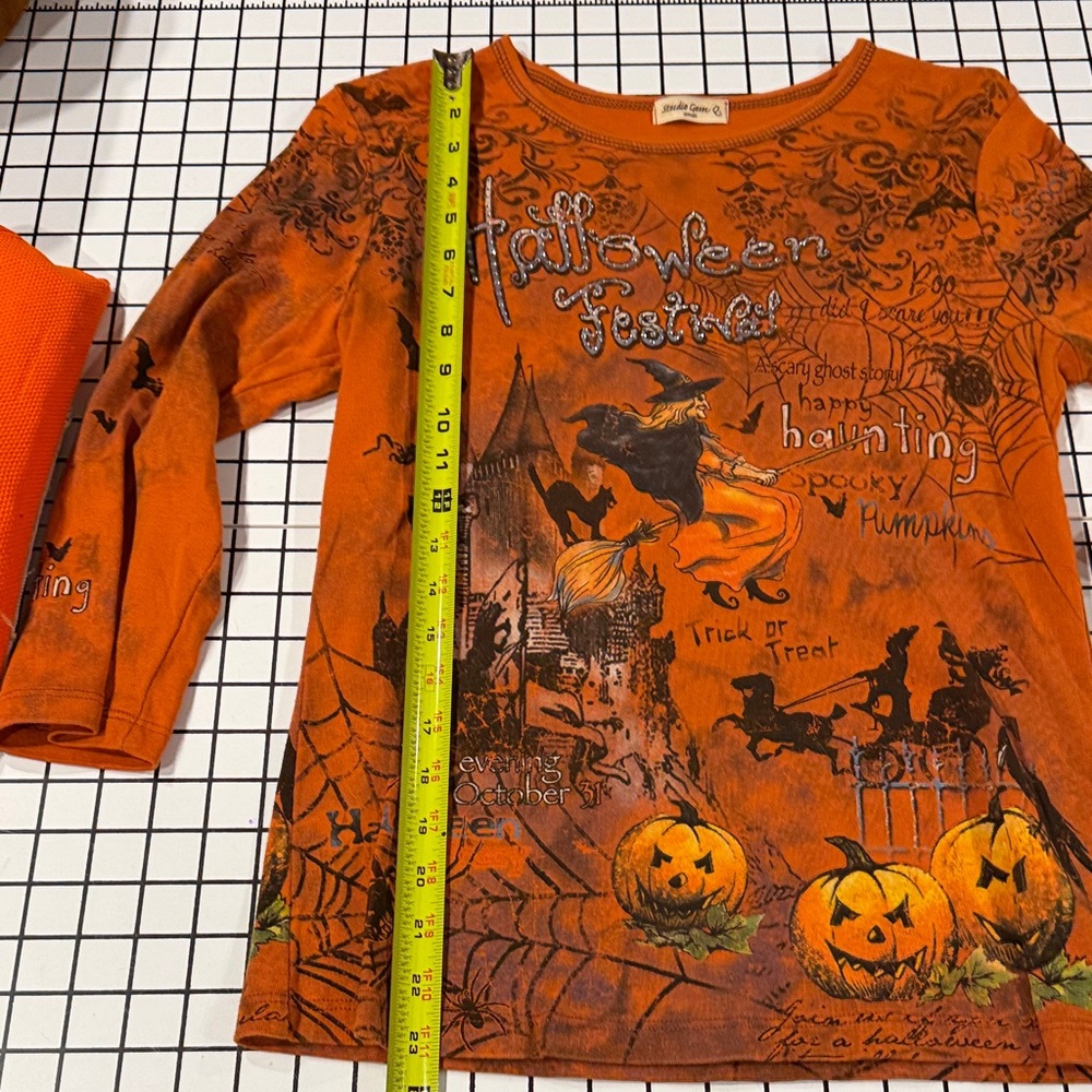 Spooky Halloween Festival Women's Top - Orange - Picture 7 of 9